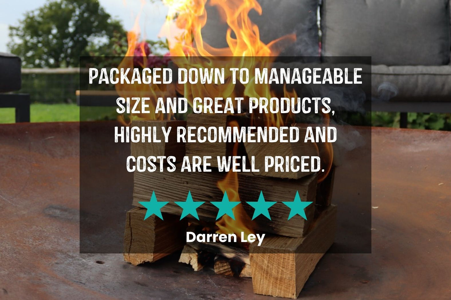 Customer review of Love Logs Fire Pit Fuel Kit