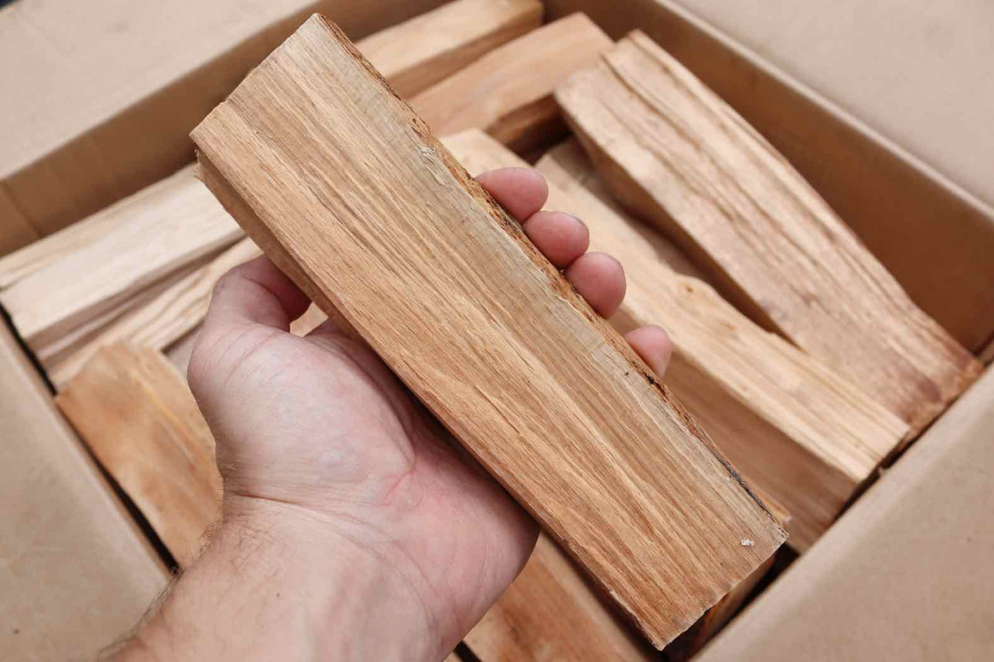 Love Logs 20cm Beech cooking wood split in hand