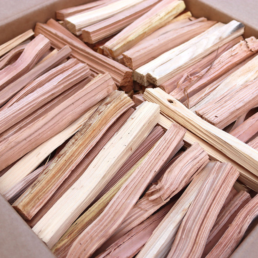 Love Logs Ready to Burn Kiln Dried British Kindling Stacked in a Box