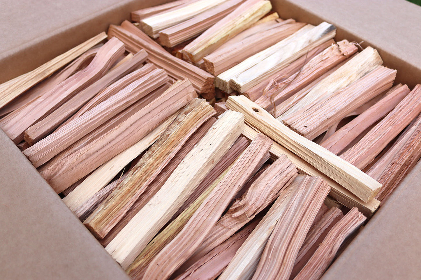 Love Logs Ready to Burn Kiln Dried British Kindling Stacked in a Box
