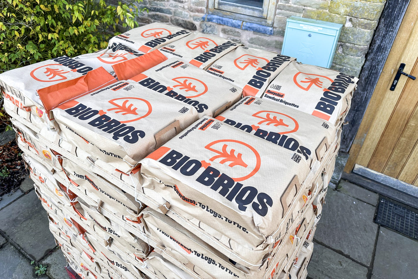 Pallet of Love Logs Bio Briqs Briquettes Heat Logs