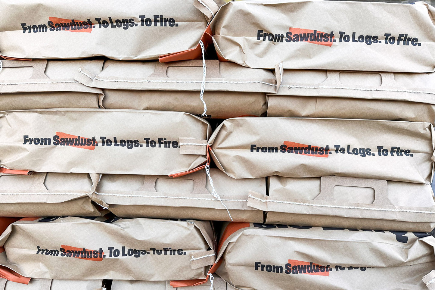 Pallet of Love Logs Bio Briqs Briquettes Heat Logs
