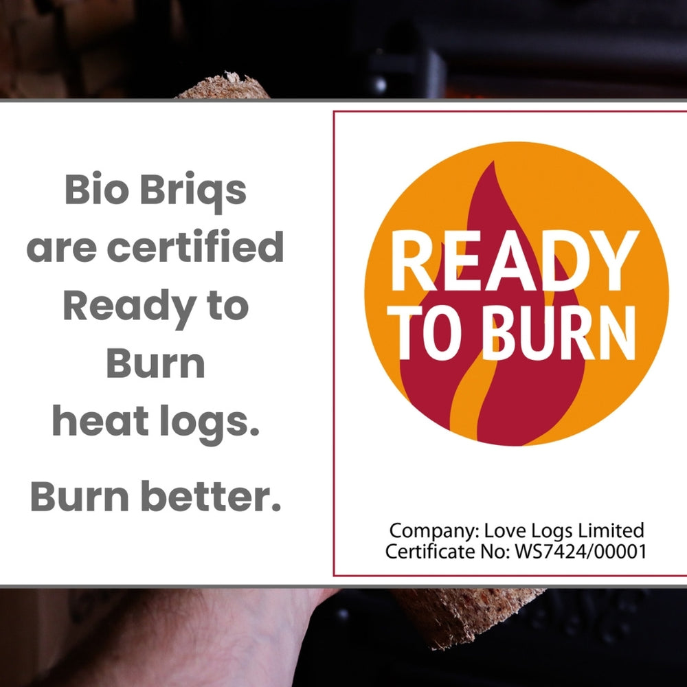 Love Logs Bio Briqs Ready to Burn Certification