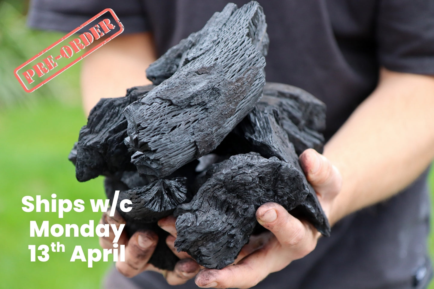 Love Logs Iberian Holm Oak Charcoal in Paul's Hands