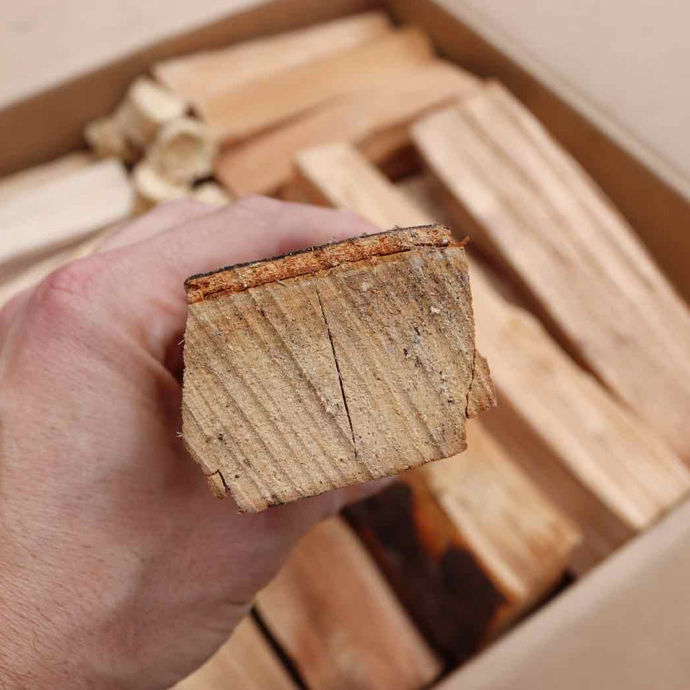 
                      
                        Love Logs Beech wood cooking split end on to show thickness
                      
                    