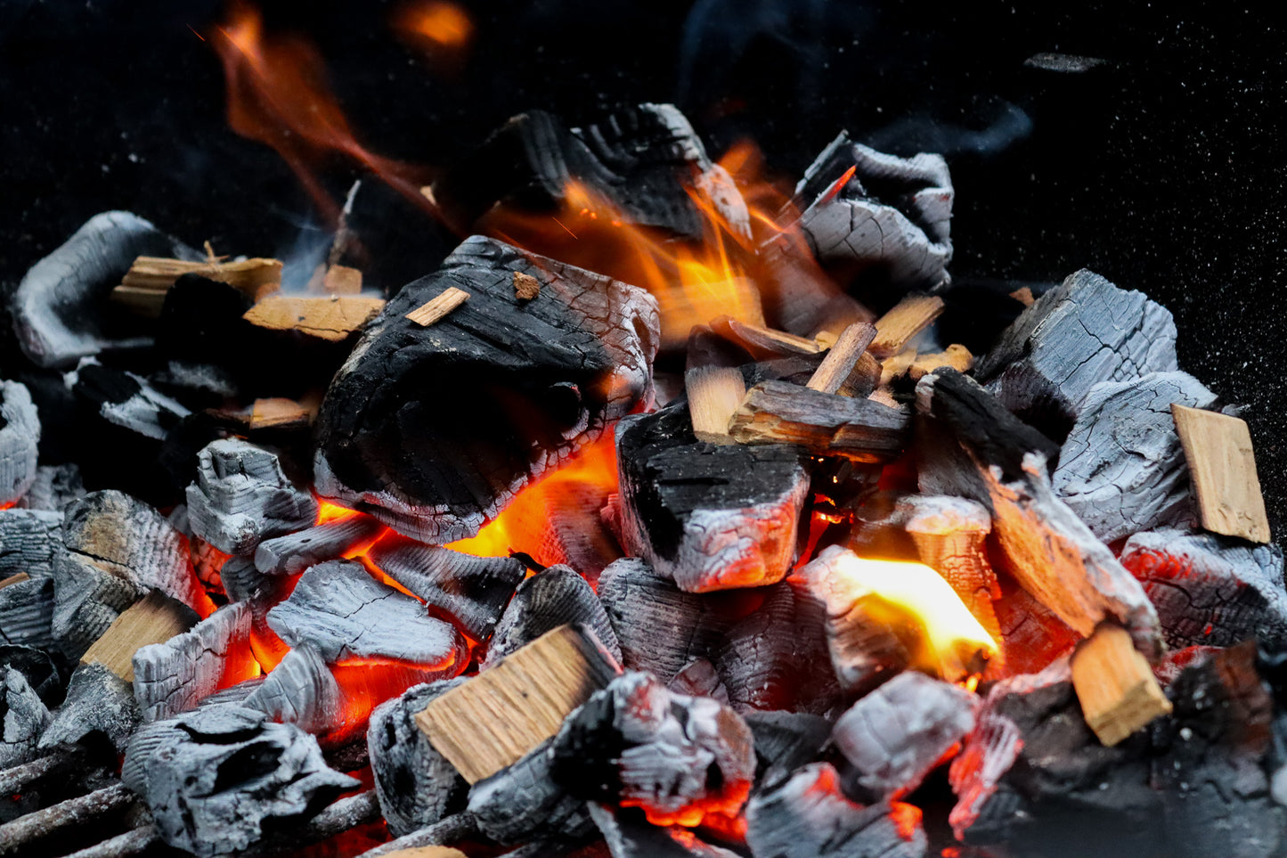 Love Logs Smoking Chips on Bed of Charcoal