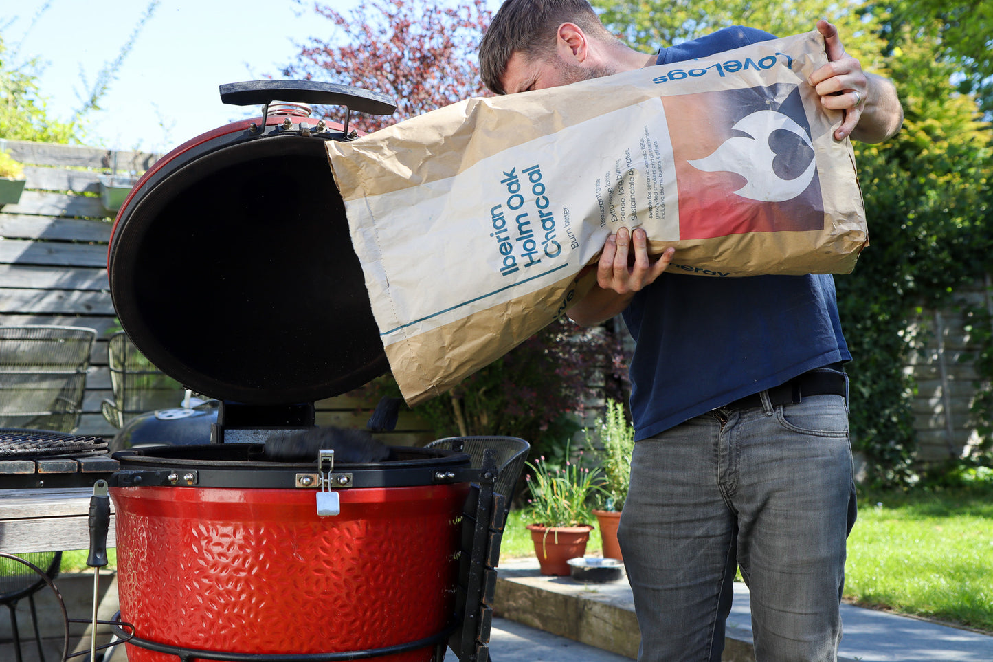 Paul Using Iberian Holm Oak Charcoal in a Kamado Joe BBQ