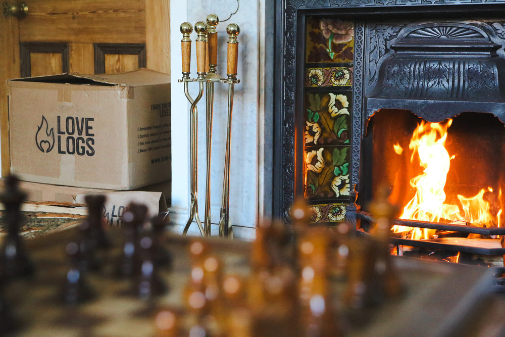 Love Logs Ready to Burn firewood being used in an open fire